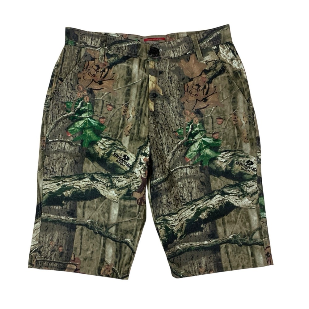 Mossy Oak 28 Camo Print Outdoor Hunting Shorts Real‎ Tree Mid Rise Utility